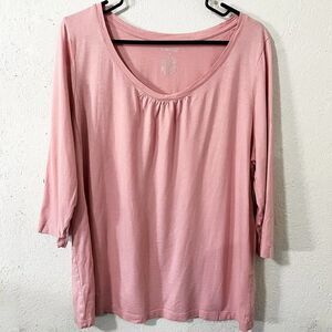 🔮 5/$25‎ St. John's Bay Pink 3/4 Sleeve Shirt